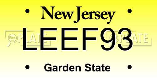 LEEF93 New Jersey License Plate