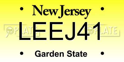 LEEJ41 New Jersey License Plate