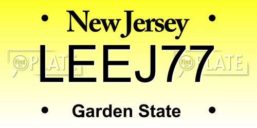 LEEJ77 New Jersey License Plate