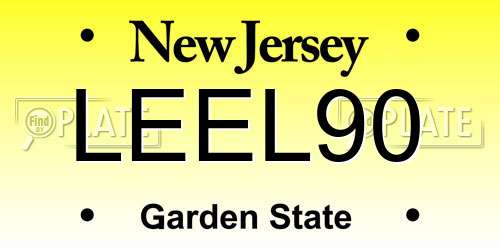 LEEL90 New Jersey License Plate