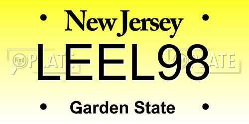 LEEL98 New Jersey License Plate