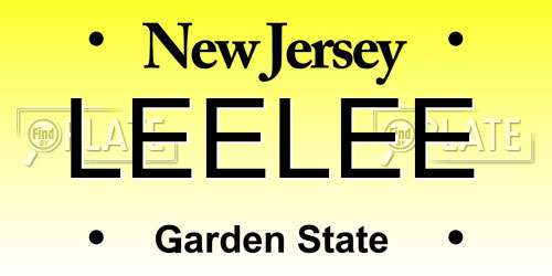 LEELEE New Jersey License Plate