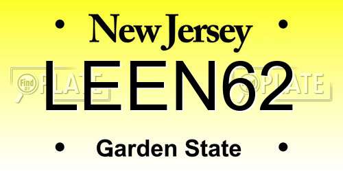LEEN62 New Jersey License Plate
