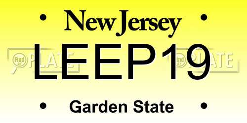 LEEP19 New Jersey License Plate