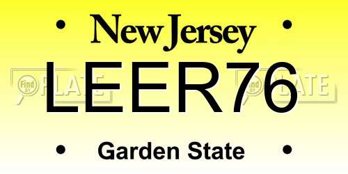 LEER76 New Jersey License Plate