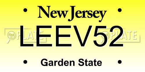 LEEV52 New Jersey License Plate