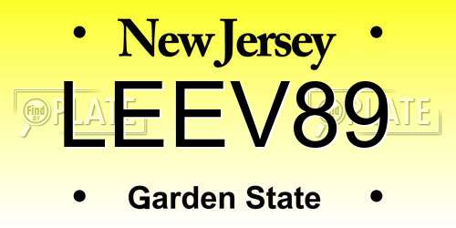 LEEV89 New Jersey License Plate