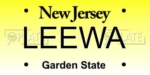 LEEWA New Jersey License Plate