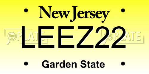 LEEZ22 New Jersey License Plate