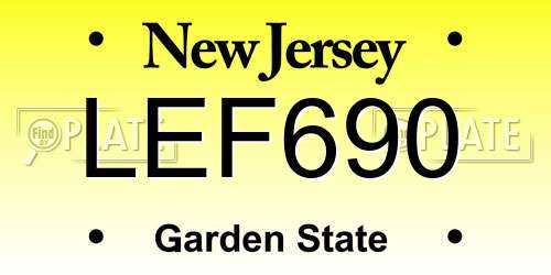 LEF690 New Jersey License Plate