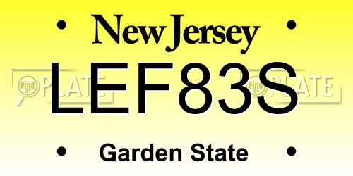 LEF83S New Jersey License Plate
