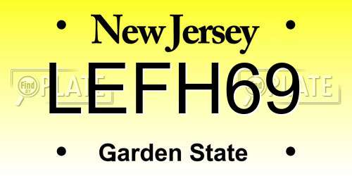 LEFH69 New Jersey License Plate