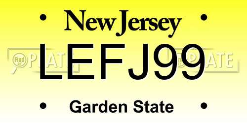 LEFJ99 New Jersey License Plate