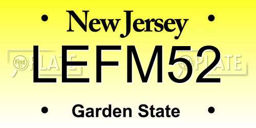 LEFM52 New Jersey License Plate