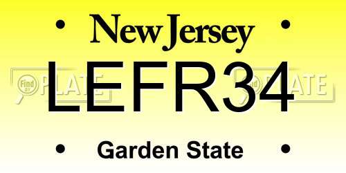 LEFR34 New Jersey License Plate
