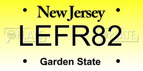 LEFR82 New Jersey License Plate