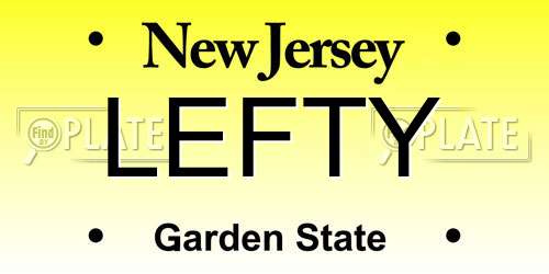 LEFTY New Jersey License Plate
