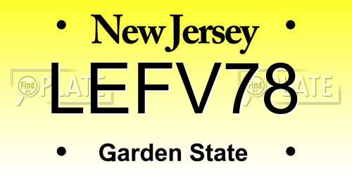 LEFV78 New Jersey License Plate