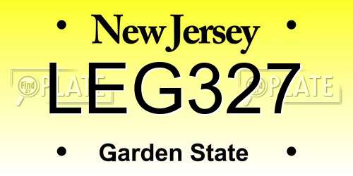 LEG327 New Jersey License Plate