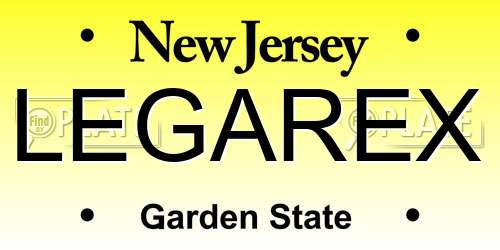 LEGAREX New Jersey License Plate