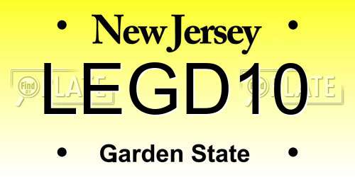 LEGD10 New Jersey License Plate