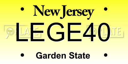 LEGE40 New Jersey License Plate