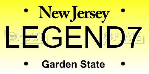 LEGEND7 New Jersey License Plate