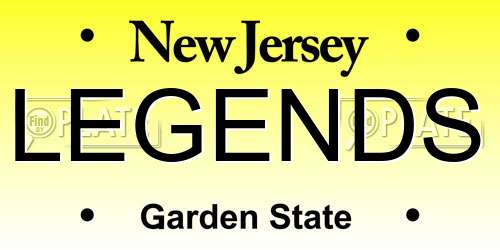 LEGENDS New Jersey License Plate
