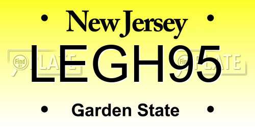 LEGH95 New Jersey License Plate