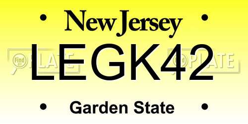 LEGK42 New Jersey License Plate