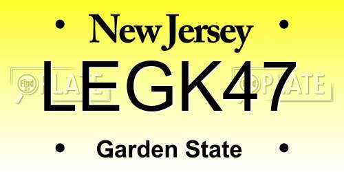 LEGK47 New Jersey License Plate