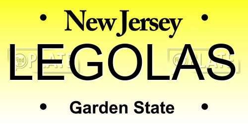 LEGOLAS New Jersey License Plate