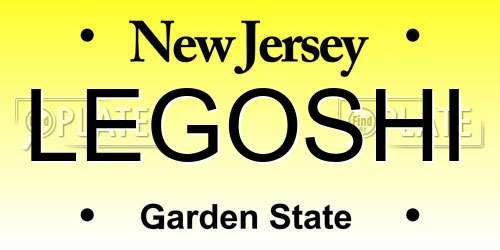 LEGOSHI New Jersey License Plate