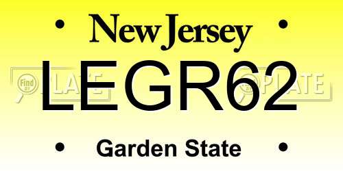 LEGR62 New Jersey License Plate