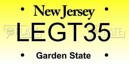 LEGT35 New Jersey License Plate