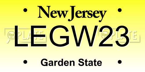 LEGW23 New Jersey License Plate