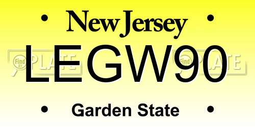 LEGW90 New Jersey License Plate