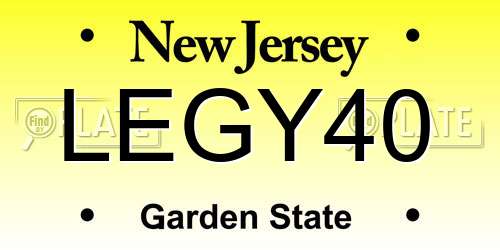 LEGY40 New Jersey License Plate