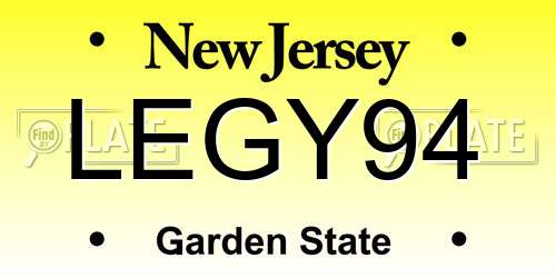 LEGY94 New Jersey License Plate