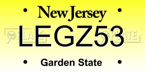 LEGZ53 New Jersey License Plate