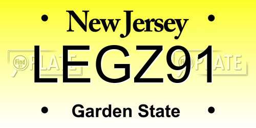 LEGZ91 New Jersey License Plate