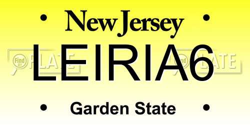 LEIRIA6 New Jersey License Plate