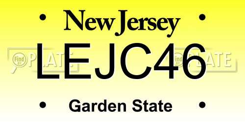 LEJC46 New Jersey License Plate