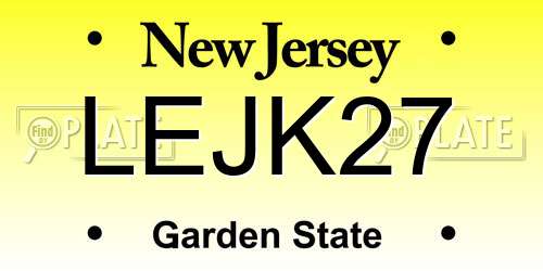 LEJK27 New Jersey License Plate