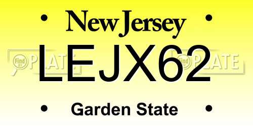 LEJX62 New Jersey License Plate