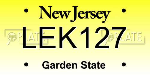 LEK127 New Jersey License Plate