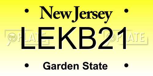 LEKB21 New Jersey License Plate
