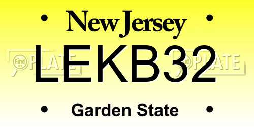 LEKB32 New Jersey License Plate