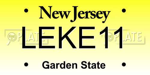 LEKE11 New Jersey License Plate