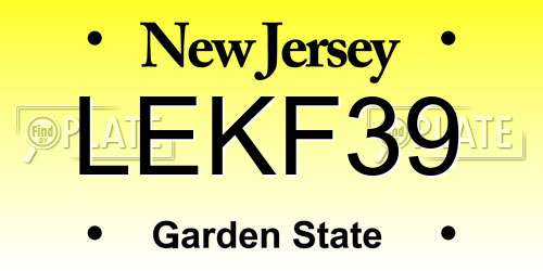LEKF39 New Jersey License Plate